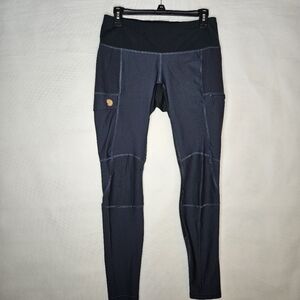 Fjallraven Abisko Trekking Tights HD Womens Medium Navy Hiking Climbing EUC